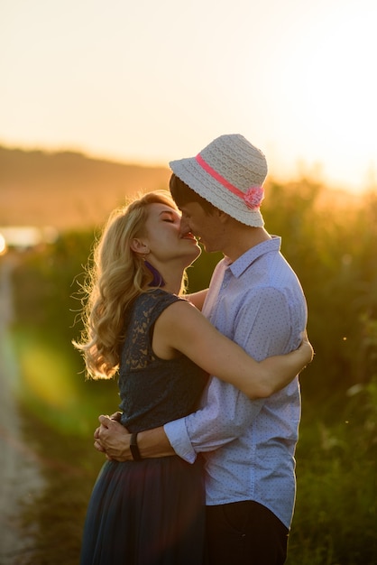 Retrato, de, hombre y mujer, enamorado