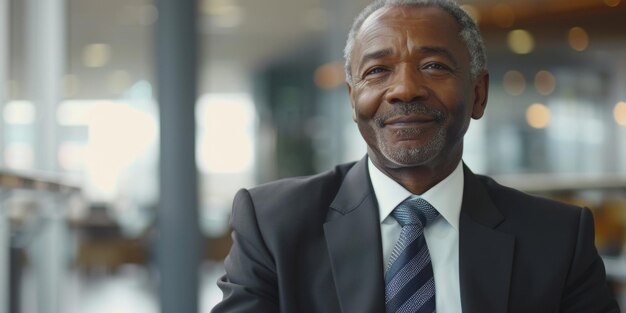 retrato de un hombre de negocios afroamericano en la oficina IA generativa IA generativa