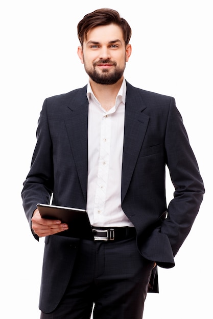 Foto retrato de hombre de negocios confidente