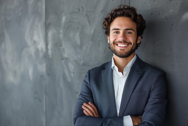 Retrato de hombre de negocios feliz