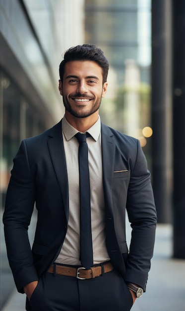 Retrato de un hombre de negocios sonriente