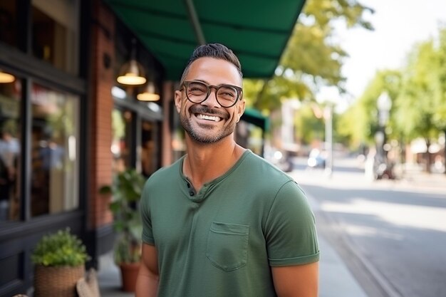 Foto retrato de un hombre satisfecho