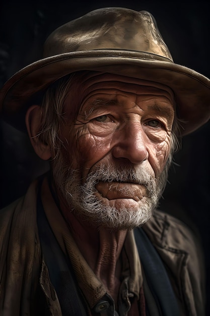 Un retrato de un hombre con un sombrero y un sombrero.