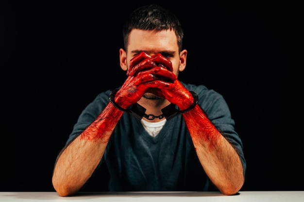 Foto retrato de un hombre sosteniendo una calabaza contra un fondo negro