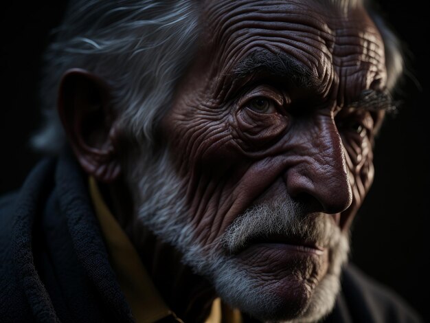 Retrato del hombre trabajador anciano