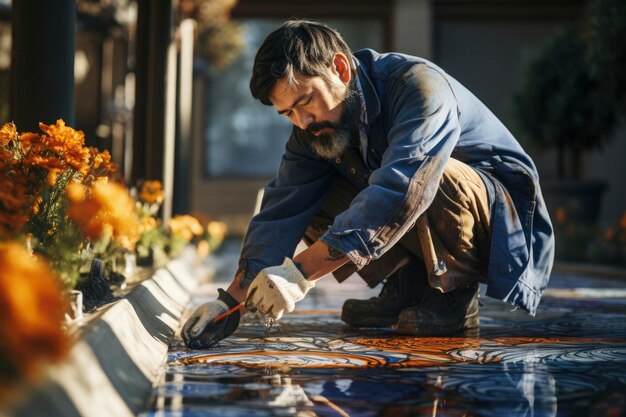 Foto un retrato de un hombre trabajador