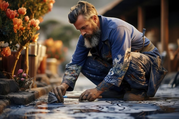 Foto un retrato de un hombre trabajador