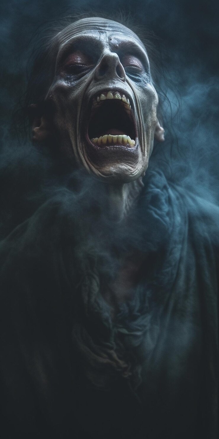 Retrato de un hombre zombie aterrador Película de terror de Halloween
