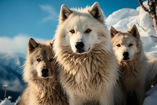 Retrato del husky siberiano en las montañas