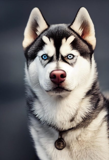 Retrato de husky siberiano