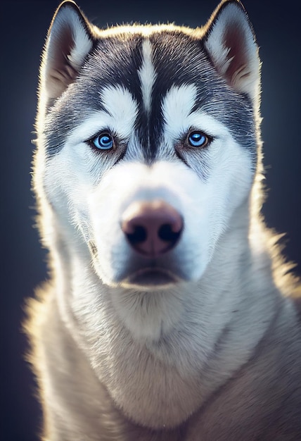 Retrato de husky siberiano