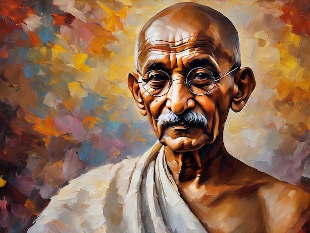 Retrato de ilustración de mahatma gandhi