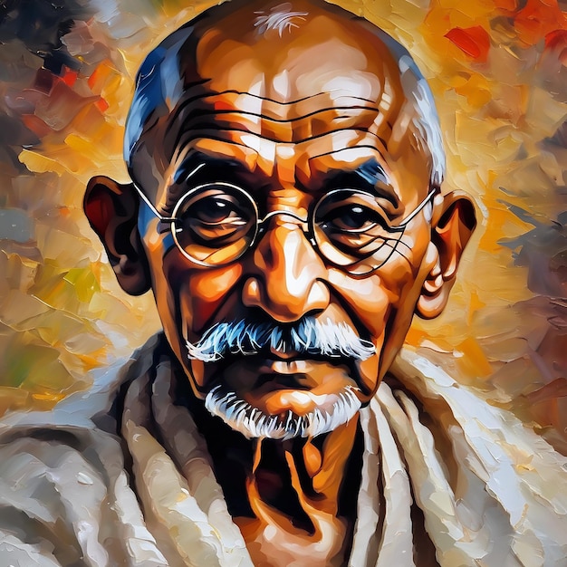 Retrato de ilustración de mahatma gandhi