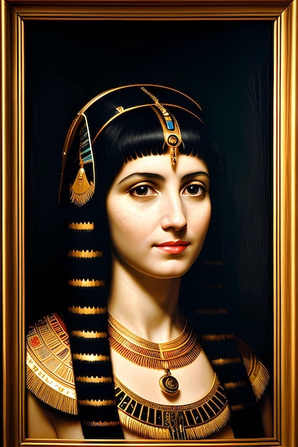 Retrato ilustrado de la reina Cleopatra, reina de Egipto