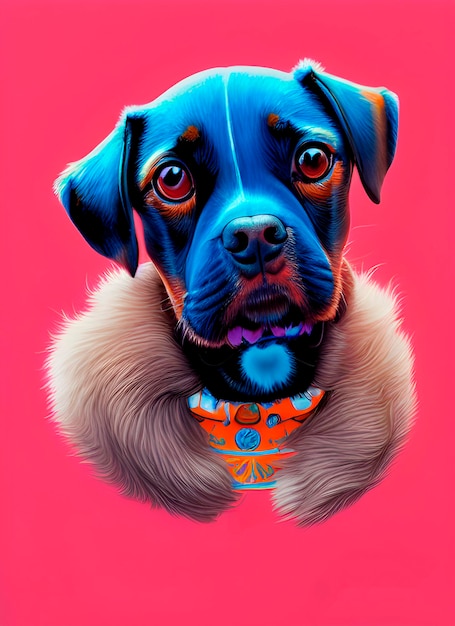 Retrato incrivelmente brilhante de um cão. pug super fofo, bulldog francês, bulldog inglês