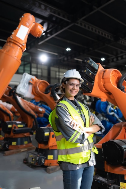 Retrato de una ingeniera con la misión de auditar las pruebas, mejorar el software y calibrar el brazo robótico