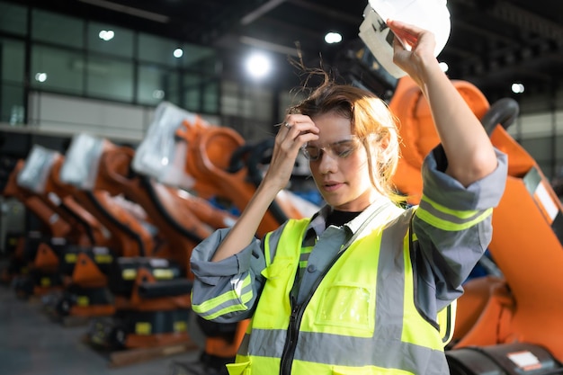 Foto retrato de una ingeniera con la misión de auditar las pruebas, mejorar el software y calibrar el brazo robótico