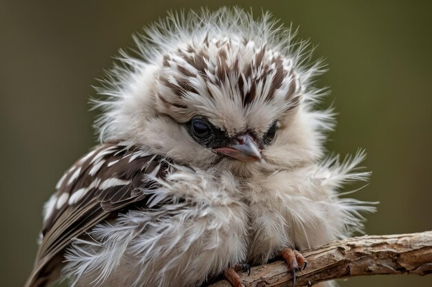 Retrato íntimo de las plumas de un pájaro joven