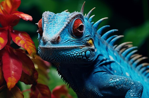 Foto retrato intrincado de lagarto exótico generar ai