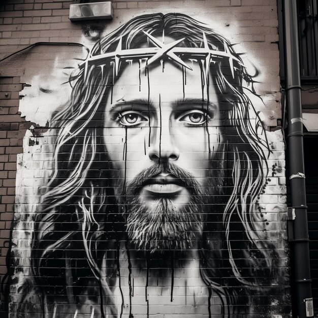 Foto el retrato de jesucristo en la calle