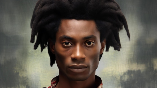 Retrato de un joven afroamericano con dreadlocks