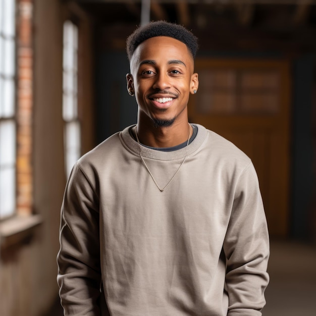 Retrato de un joven afroamericano sonriendo