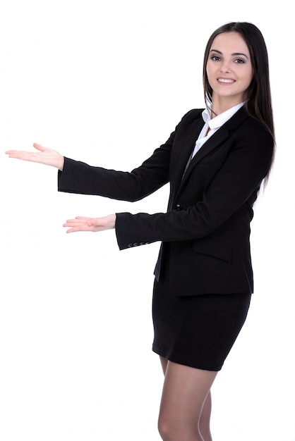 Retrato de una joven y atractiva mujer de negocios.