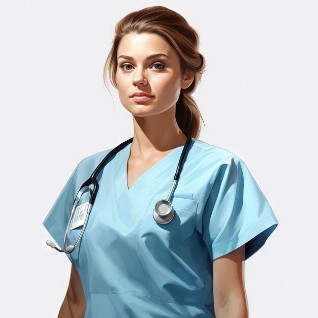 Retrato de una joven enfermera de pie Su salud es fundamental IA generativa