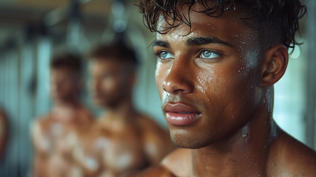 Retrato de un joven en un gimnasio