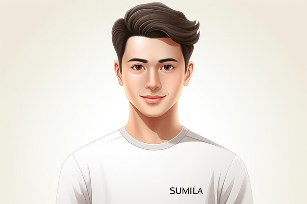 Retrato de un joven guapo con una camiseta blanca