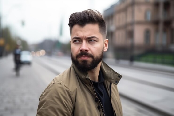 Retrato de un joven guapo en un paseo en bicicleta creado con IA generativa