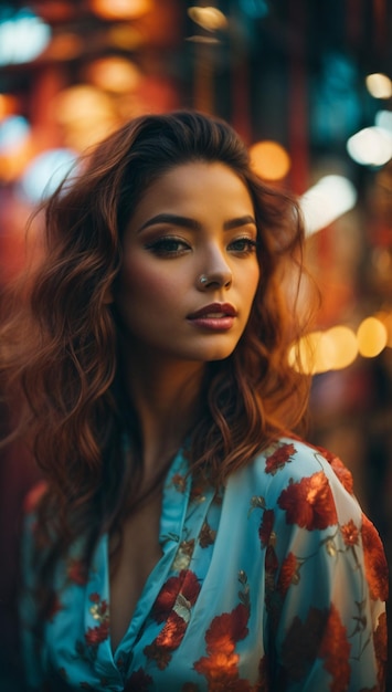 Retrato de una joven y hermosa mujer