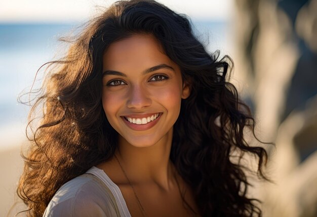 Retrato de una joven india sonriente