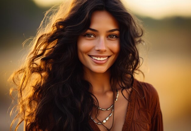 Retrato de una joven india sonriente