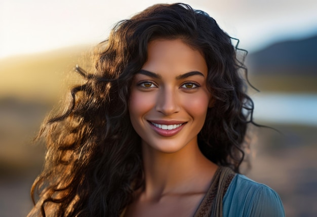 Retrato de una joven india sonriente