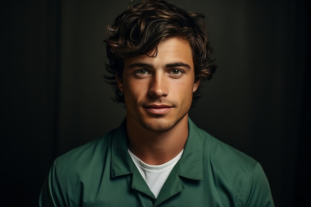 Retrato de un joven médico masculino en uniforme IA generativa