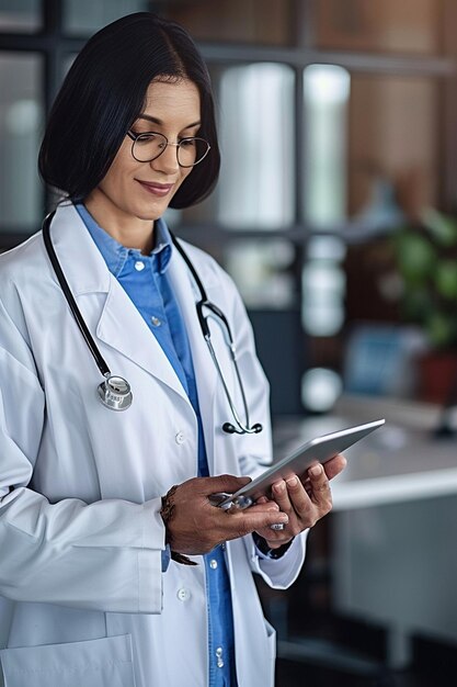 Retrato de un joven médico sonriente en un fondo aislado