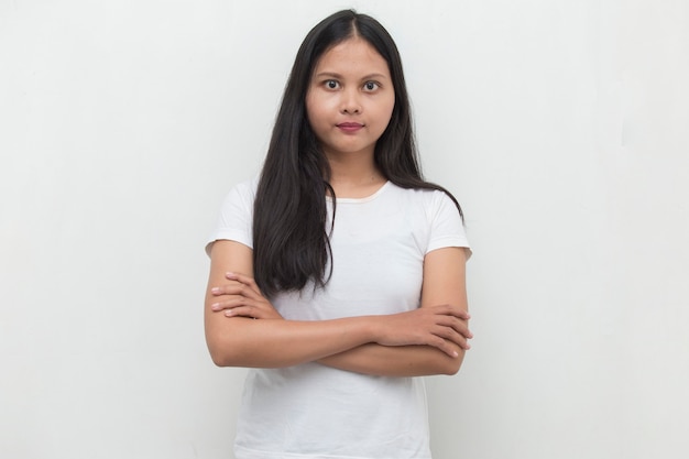 Retrato, de, joven, mujer asiática