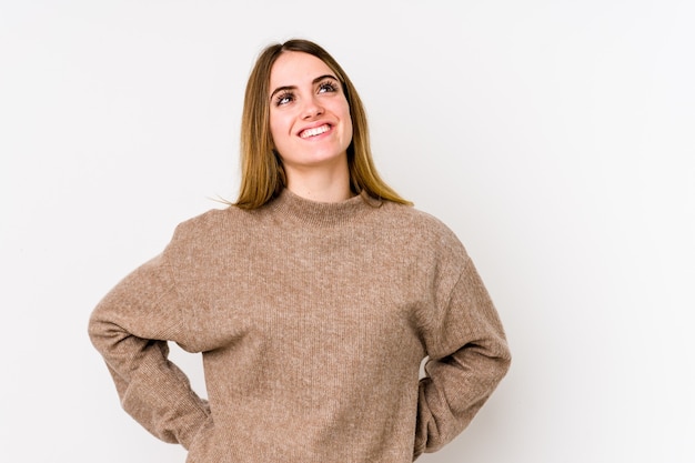 Foto retrato de joven mujer caucásica