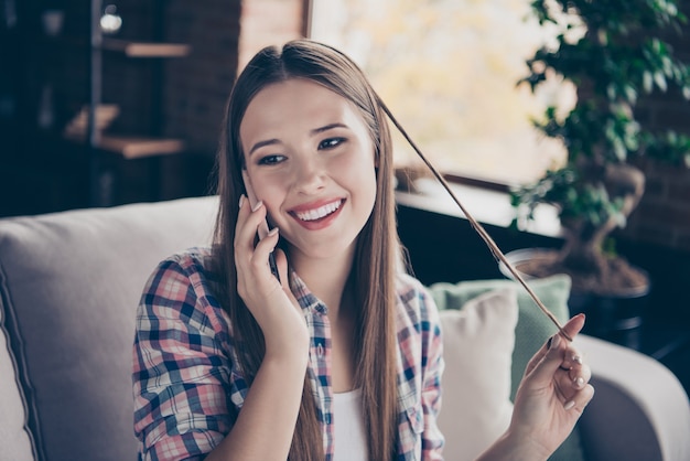 Retrato, de, un, joven, mujer hermosa