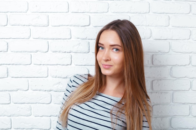 Retrato, de, un, joven, mujer hermosa