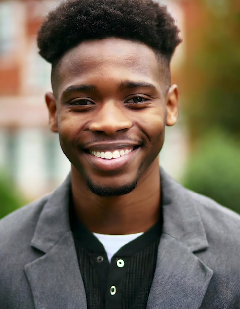 Retrato de un joven negro sonriente