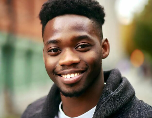 Retrato de un joven negro sonriente