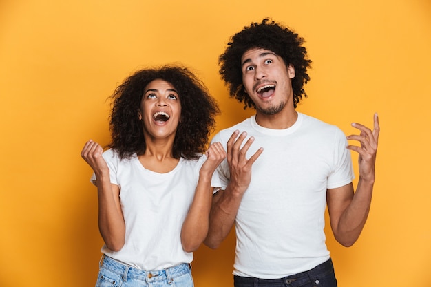 Retrato de una joven pareja afroamericana feliz