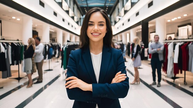 Foto retrato de una joven profesional y segura de sí misma que trabaja en la industria minorista