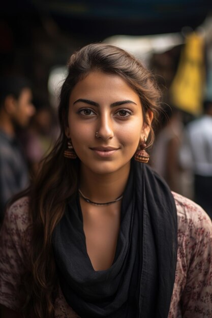 Foto retrato de una joven segura de sí misma que trabaja en una ong de la ciudad