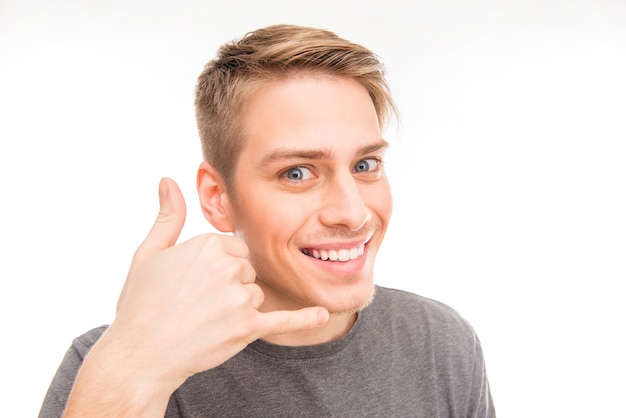 Retrato, de, un, joven, sonriente