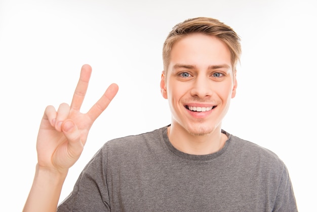 Retrato, de, un, joven, sonriente