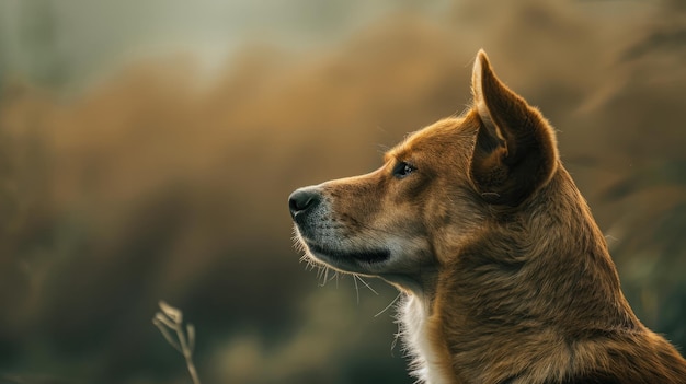 retrato lateral del perro