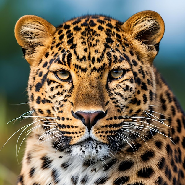 Retrato de un leopardo llamado Panthera pardus